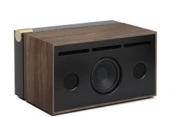 Enceinte Bluetooth Pr 01 Metal Tissu Noir Bois Naturel / Avec Technologie Active Pression Reflex - La Boite Concept