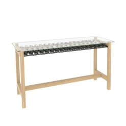 Etagere A Vin  Verre Bois Naturel / Comptoir De Degustation - L 202 X Larg. 80 Cm X H 110 Cm / 36 Bouteilles - L'Atelier Du Vin