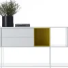 Etagere Minima 3.0 Metal Blanc Jaune / L 300 X H 79 Cm - Caissons Integres - Mdf Italia