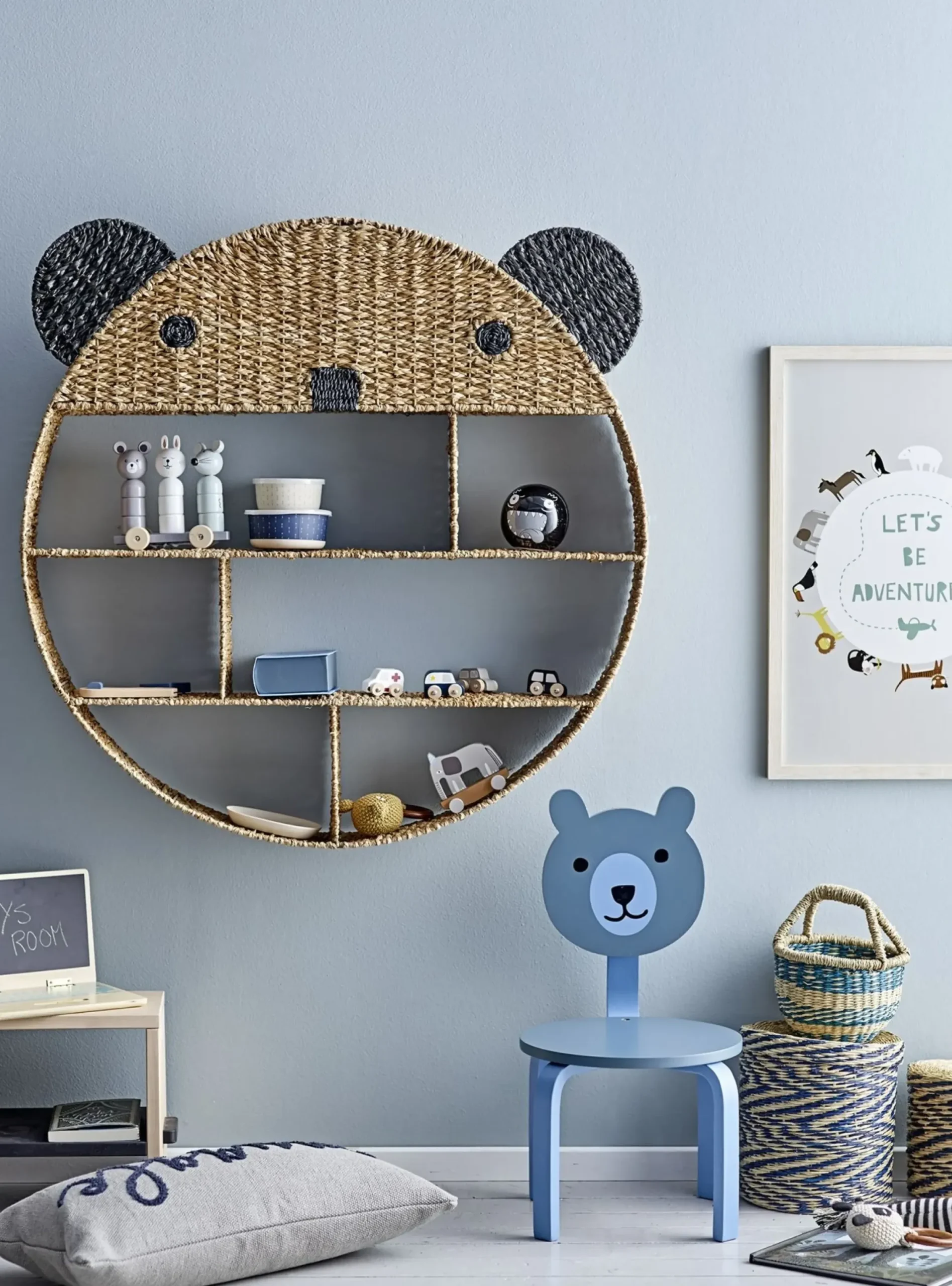 Etagere Panda Fibre Vegetale Beige Bois Naturel / O 91 Cm - Bloomingville
