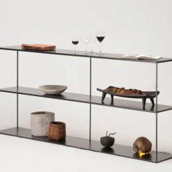 Etagere Slim Irony Metal Noir / Console - L 180 X H 64 Cm - Zeus