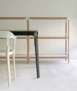 Etagere Steelwood Metal Blanc Bois Naturel / H 54 Cm - Magis