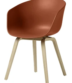 Fauteuil About A Chair Aac22 Plastique Orange Bois Naturel /- Hay