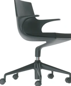 Fauteuil A Roulettes Spoon Chair Plastique / Rembourre - Kartell