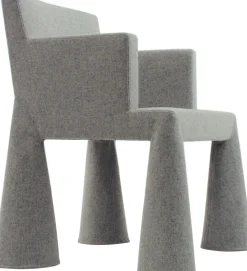 Fauteuil A Roulettes V.I.P. Chair Tissu Gris / Rembourre - Moooi