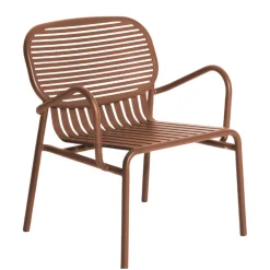Fauteuil Bas Empilable Week-End Metal Marron / Empilable - Aluminium - Petite Friture
