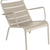 Fauteuil Bas Luxembourg Metal Marron Beige / Aluminium - Fermob
