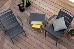 Fauteuil Bas Luxembourg Metal Rouge / Aluminium - Fermob