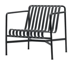 Fauteuil Bas Palissade Metal Gris Noir / Dossier Bas - R & E Bouroullec - Hay