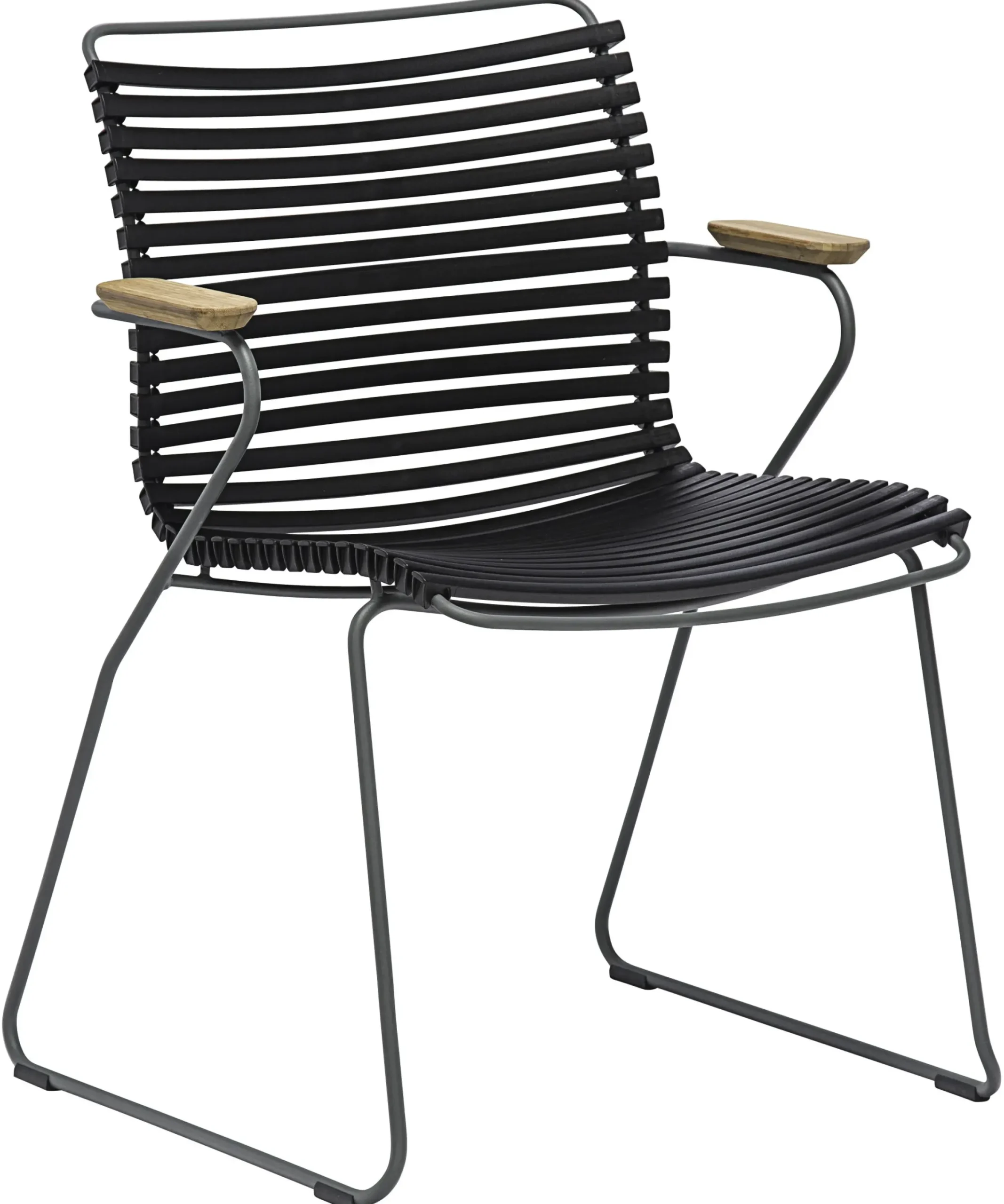 Fauteuil Click Plastique/ Accoudoirs Bambou - Houe