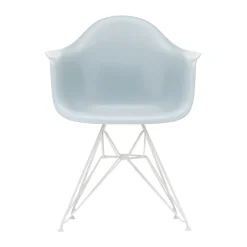 Fauteuil Dar - Eames Plastic Armchair Plastique Bleu Gris / (1950) - Pieds Blancs - Vitra