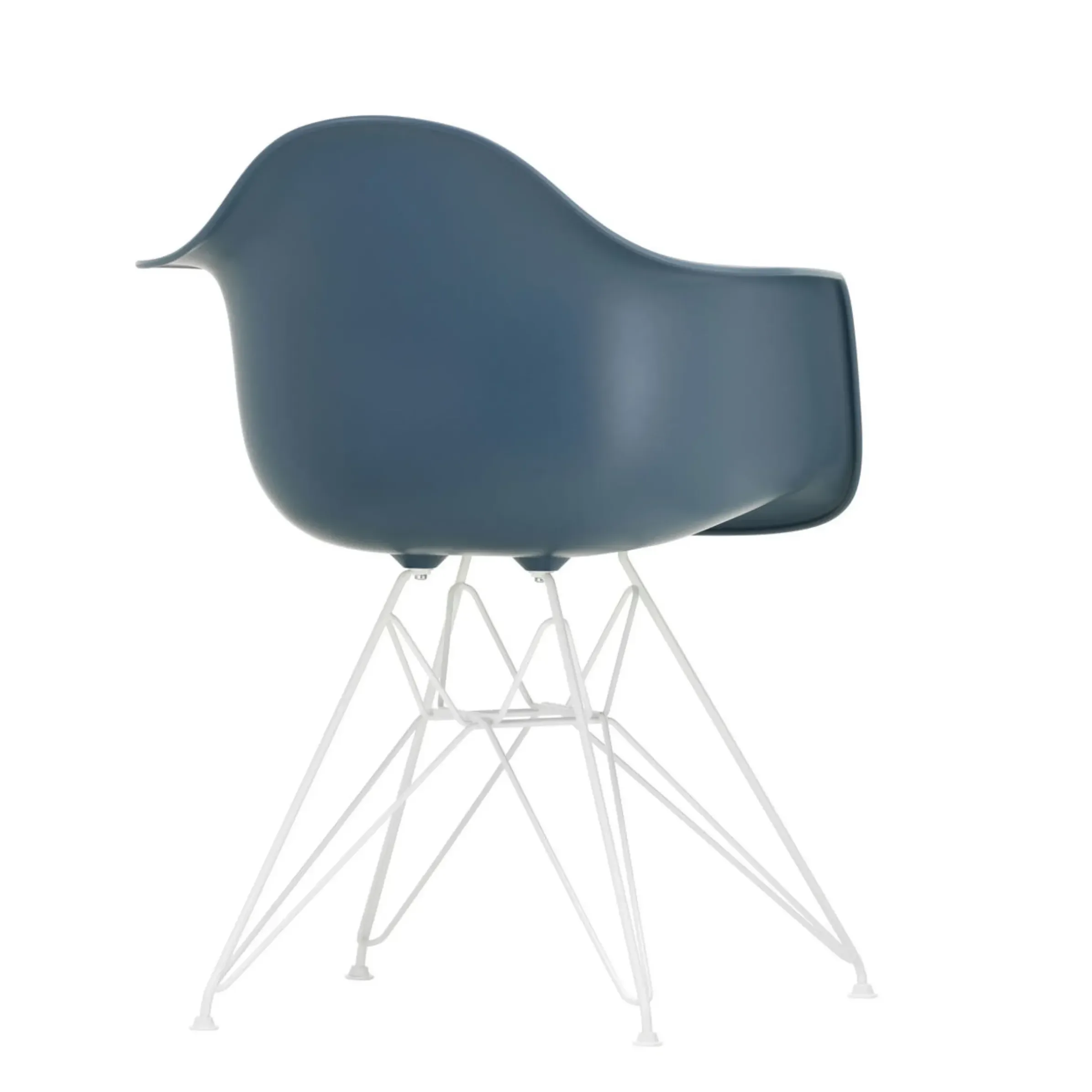 Fauteuil Dar - Eames Plastic Armchair Plastique Bleu / (1950) - Pieds Blancs - Vitra
