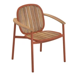 Fauteuil De Repas Empilable Twins Bois Rouge - Emu