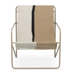 Fauteuil Desert Tissu Blanc Beige / Structure Beige - Bouteilles Plastique Recyclees - Ferm Living