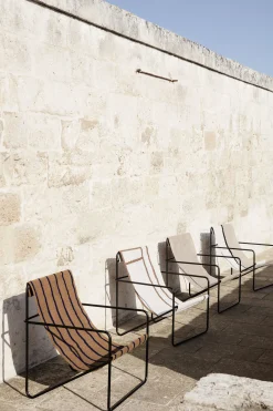 Fauteuil Desert Tissu Blanc Beige / Structure Beige - Bouteilles Plastique Recyclees - Ferm Living