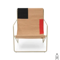 Fauteuil Desert Tissu Multicolore Beige / Structure Beige - Bouteilles Plastique Recyclees - Ferm Living