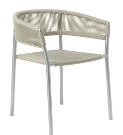 Fauteuil Empilable Kilt Tissu Beige Metal / Corde Synthetique - Ethimo