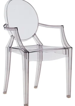 Fauteuil Empilable Louis Ghost Plastique Gris / Polycarbonate 2.0 - Kartell