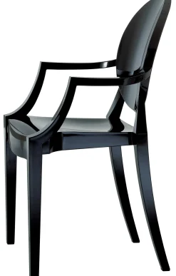 Fauteuil Empilable Louis Ghost Plastique Noir / Polycarbonate 2.0 - Kartell