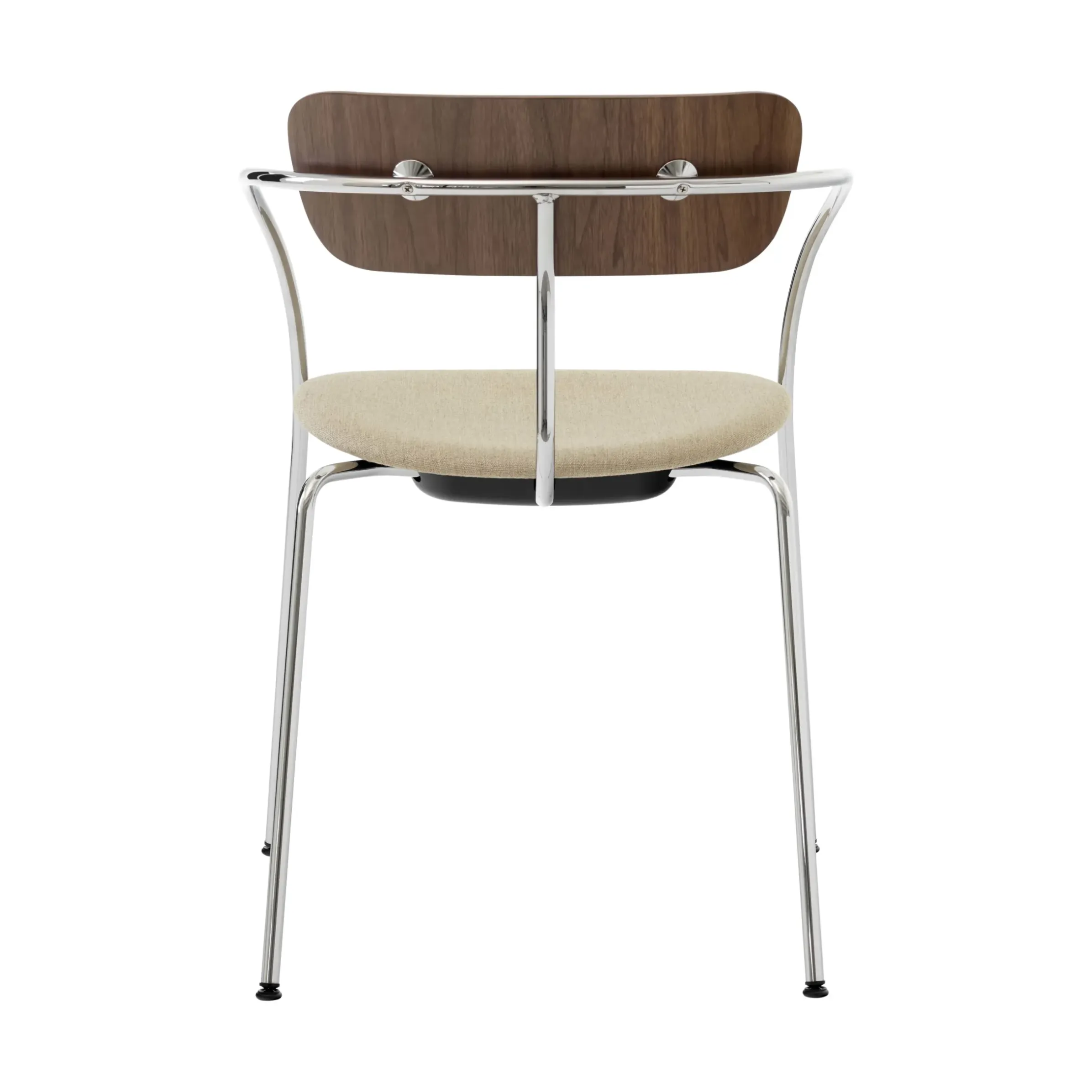 Fauteuil Empilable Pavilion Av4 Beige Bois Naturel Metal / Assise Rembourree - &Tradition