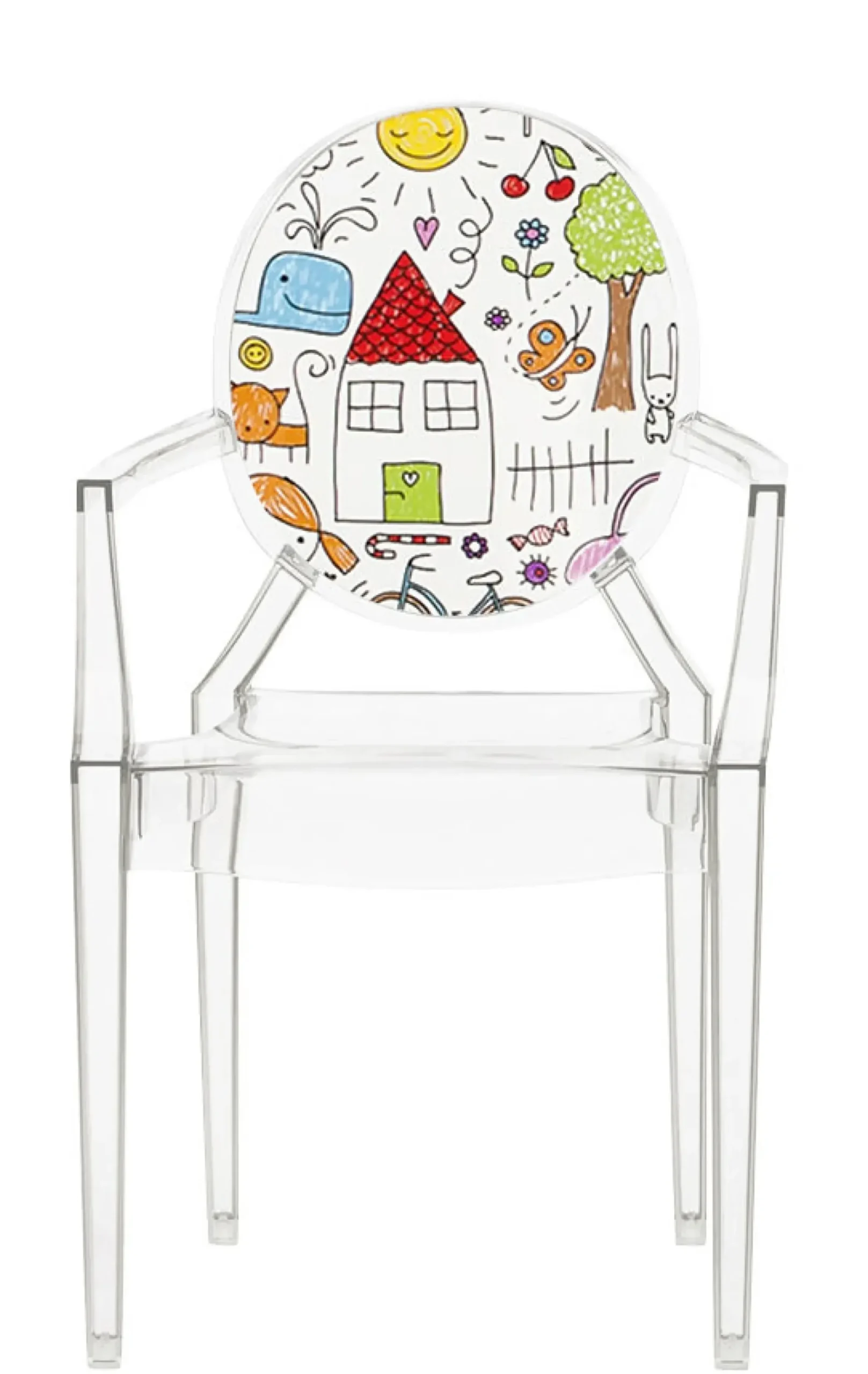 Fauteuil Enfant Lou Lou Ghost Plastique Multicolore Transparent / Dossier Décore - Kartell