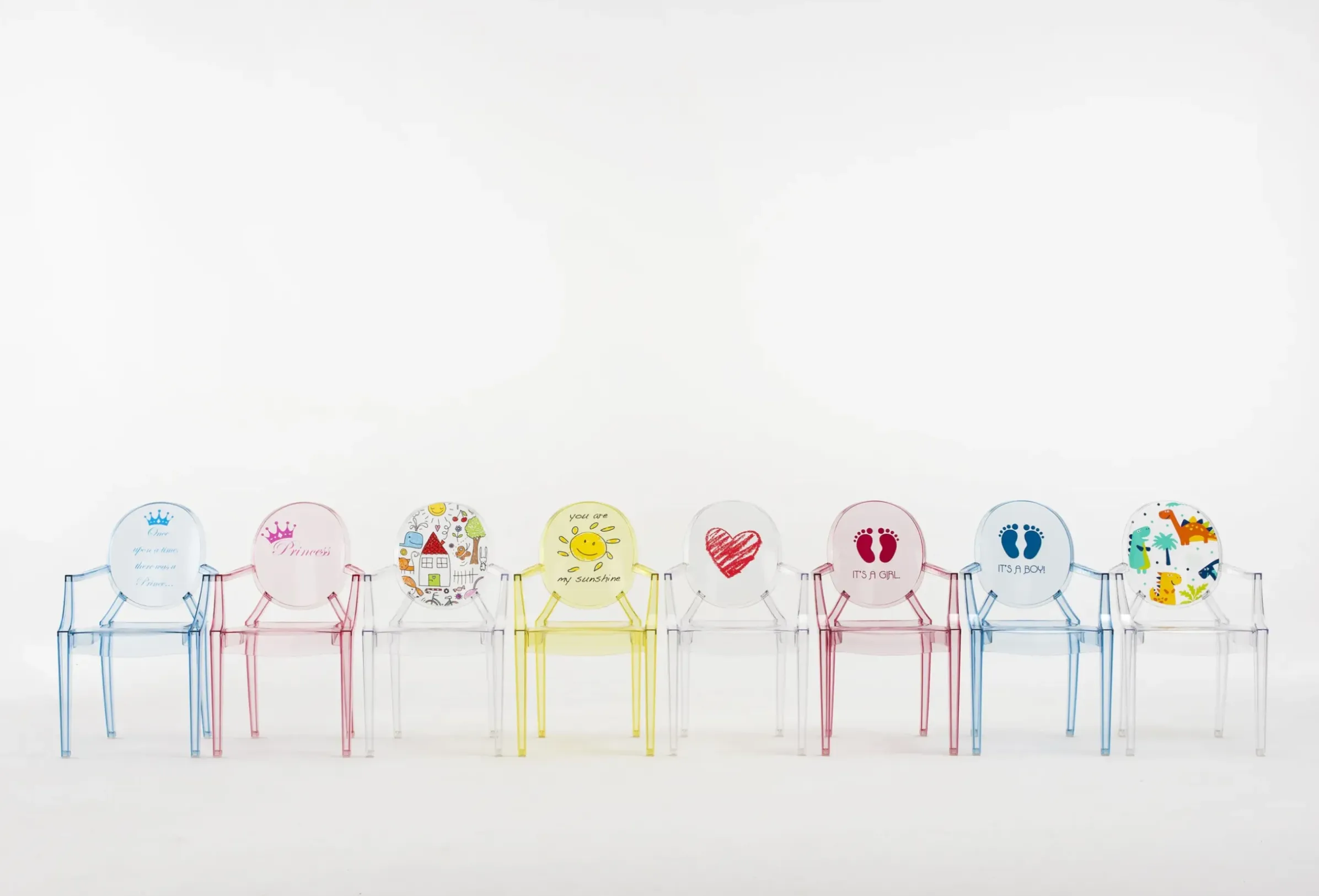 Fauteuil Enfant Lou Lou Ghost Plastique Multicolore Transparent / Dossier Décore - Kartell