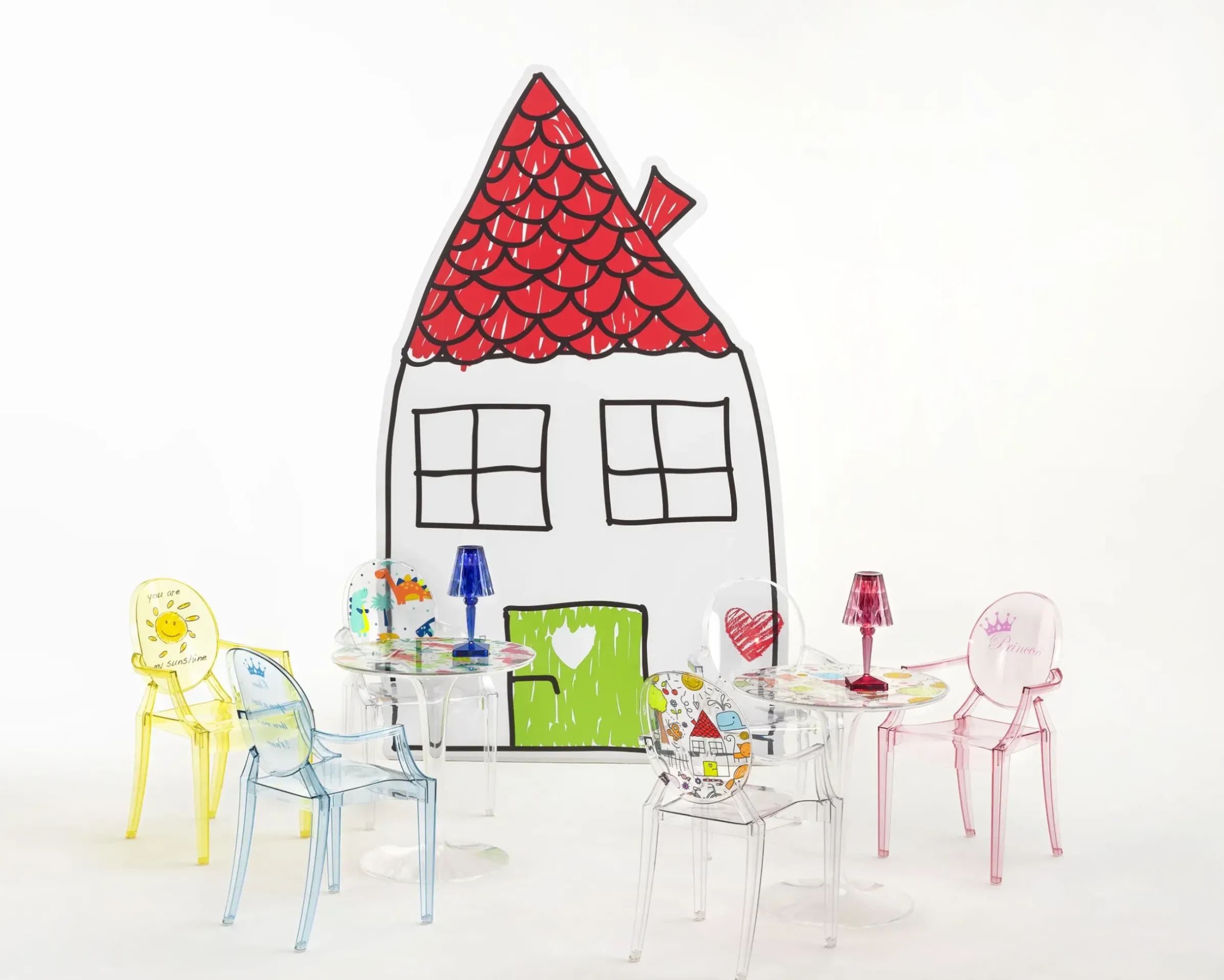 Fauteuil Enfant Lou Lou Ghost Plastique Multicolore Transparent / Dossier Décore - Kartell