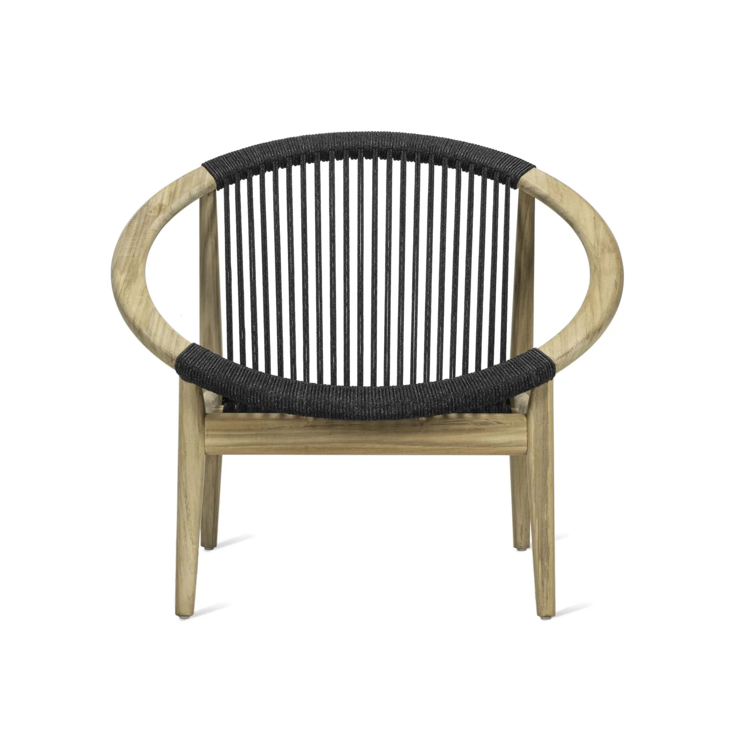 Fauteuil Frida Lounge Tissu Gris Bois Naturel / Corde Polypropylene Tressee Main - Vincent Sheppard