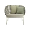 Fauteuil Kodo Lounge Plastique Tissu Blanc Multicolore / H 78 Cm - Corde Acrylique Tressee Main - Vincent Sheppard
