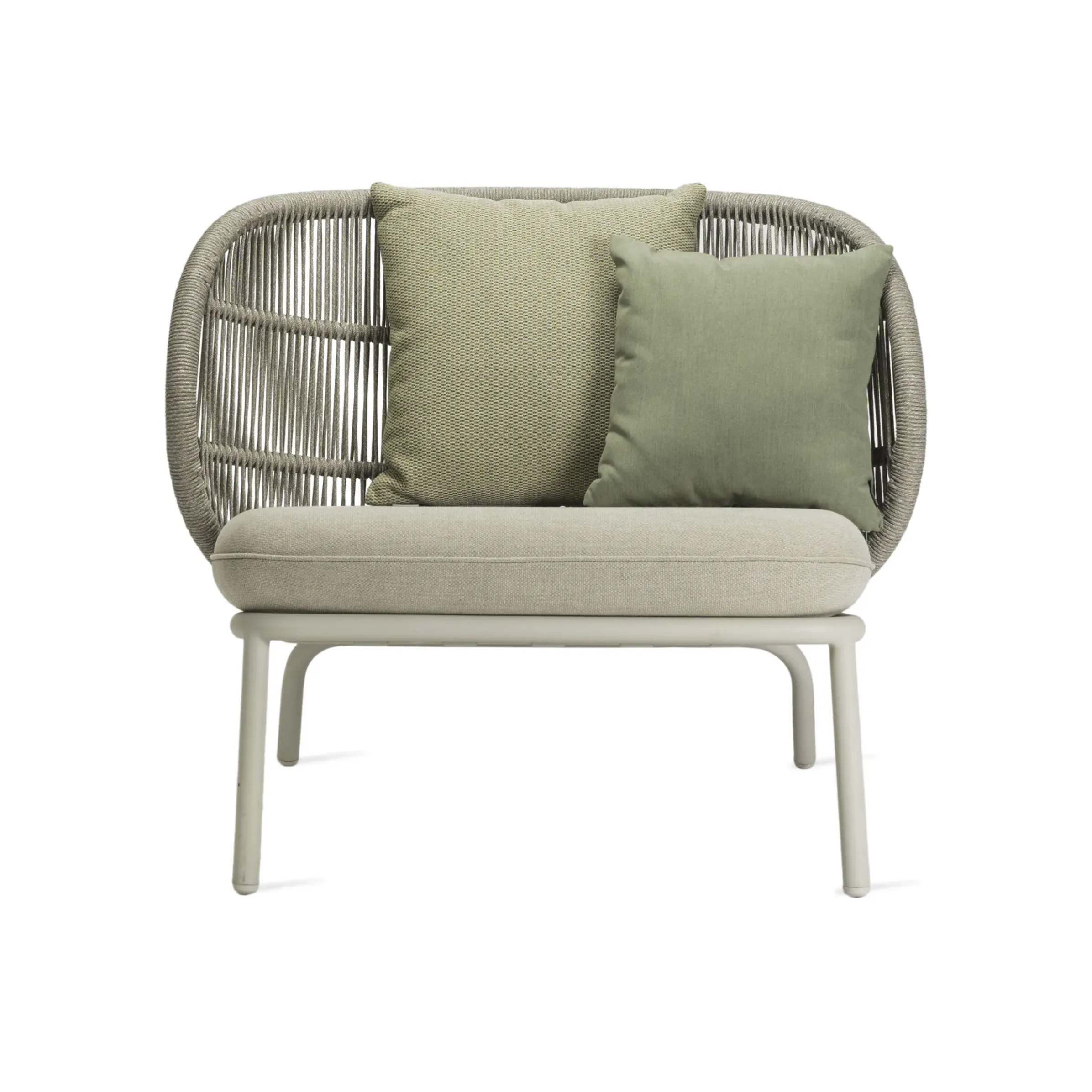 Fauteuil Kodo Lounge Plastique Tissu Blanc Multicolore / H 78 Cm - Corde Acrylique Tressee Main - Vincent Sheppard