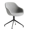 Fauteuil Pivotant About A Chair Aac121 Tissu Gris / Dossier Haut - Rembourre - Tissu Integral - Hay