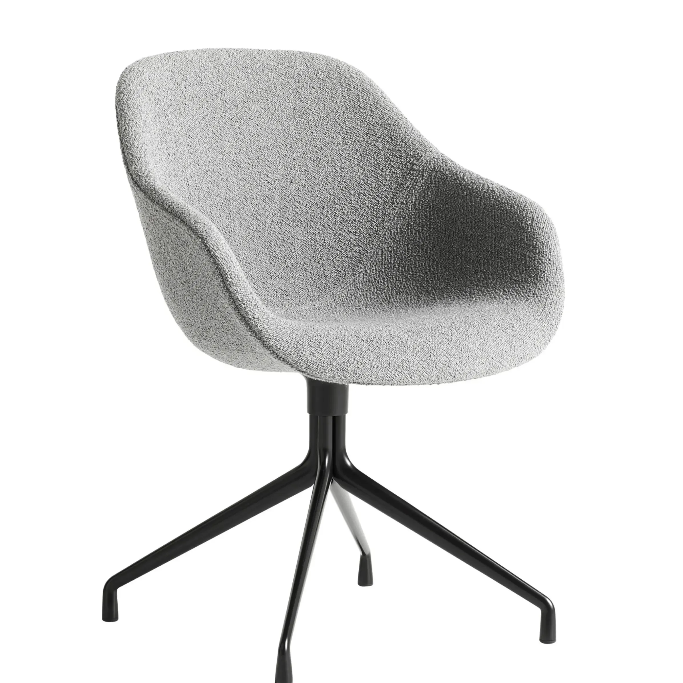 Fauteuil Pivotant About A Chair Aac121 Tissu Gris / Dossier Haut - Rembourre - Tissu Integral - Hay
