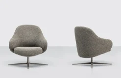 Fauteuil Pivotant Dua Lounge Tissu Gris - Kristalia