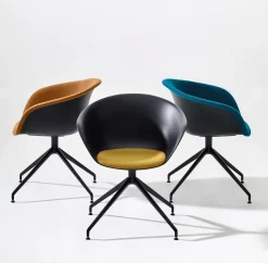 Fauteuil Pivotant Duna 02 Metal Plastique - Arper