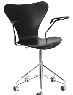 Fauteuil Pivotant Serie 7 Bois Noir / Frene Teinte - Fritz Hansen
