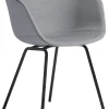 Fauteuil Rembourre About A Chair Aac27 Tissu Gris / Tissu Integral & Pieds Metal - Hay