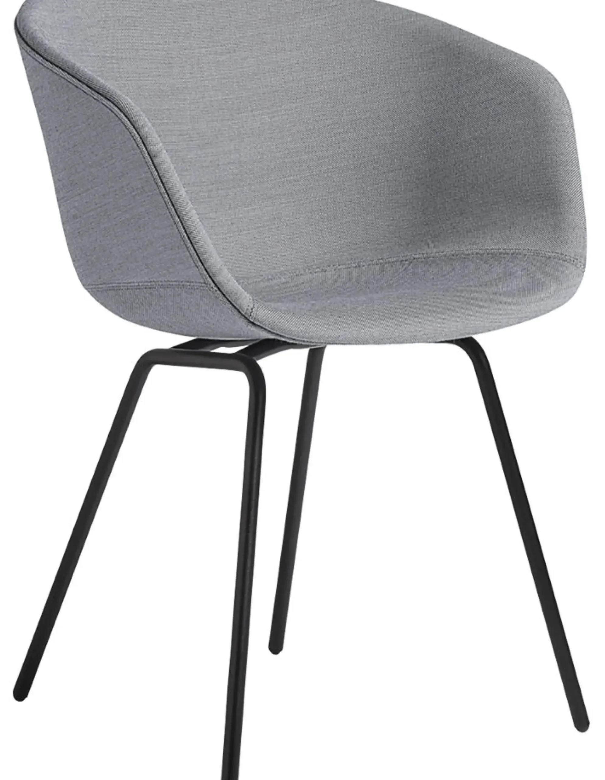 Fauteuil Rembourre About A Chair Aac27 Tissu Gris / Tissu Integral & Pieds Metal - Hay