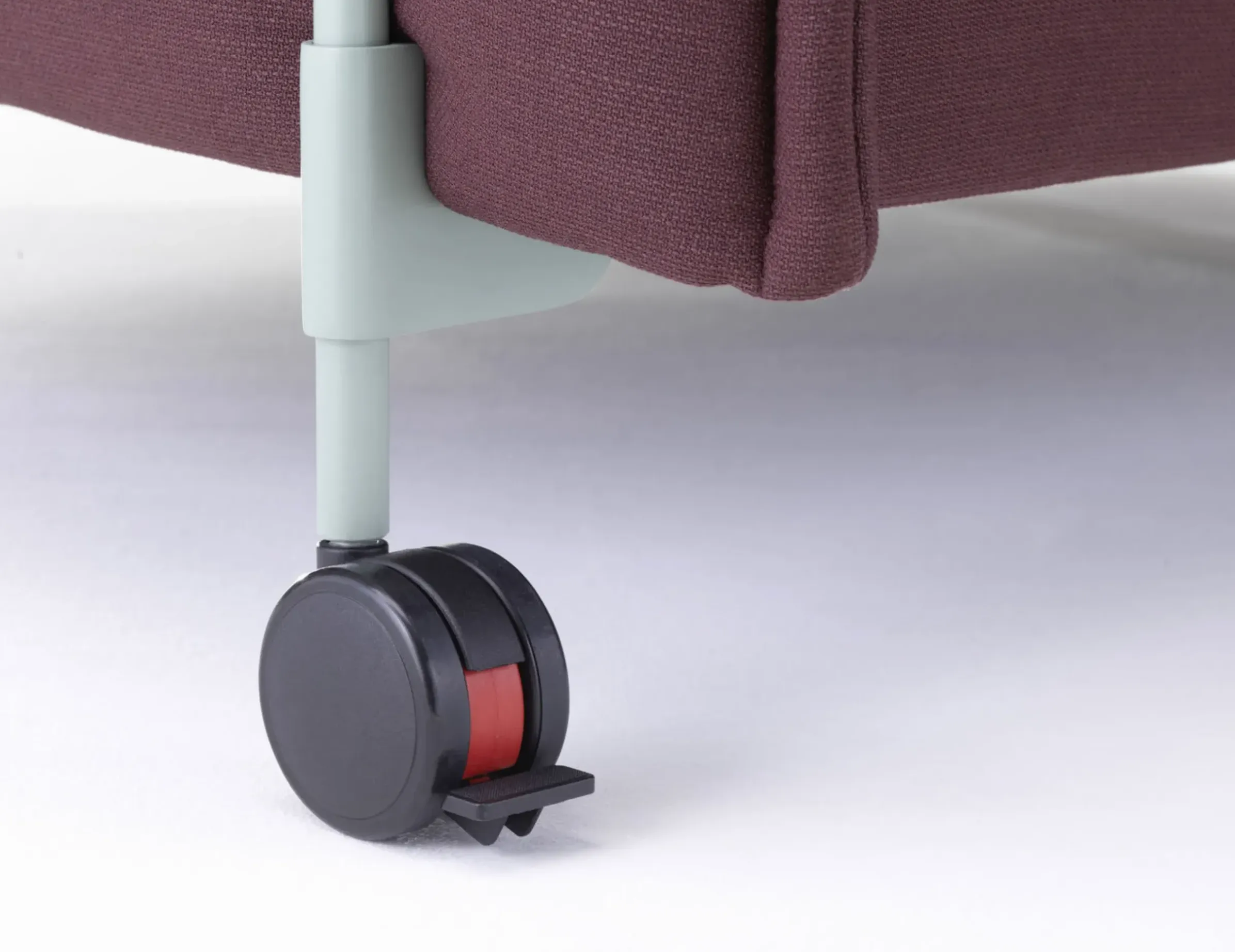 Fauteuil Rembourre Alcove Work Lowback Tissu Rouge / Sur Roulettes - Tablette Gauche - Vitra