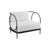 Fauteuil Rembourre Ariete Metal;Tissu Blanc - Unopiu