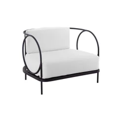 Fauteuil Rembourre Ariete Metal;Tissu Blanc - Unopiu