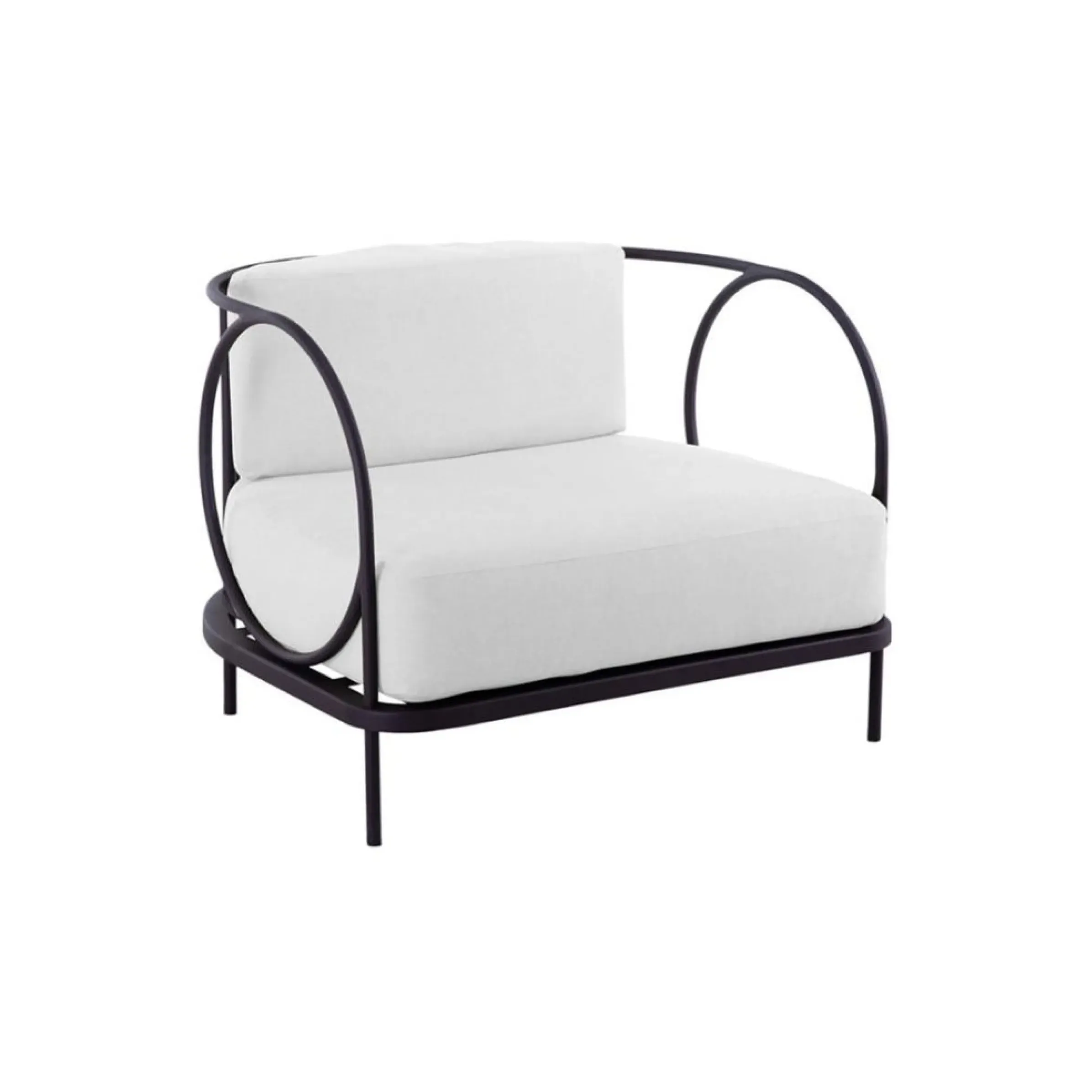 Fauteuil Rembourre Ariete Metal;Tissu Blanc - Unopiu