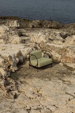 Fauteuil Rembourre Ariete Metal;Tissu Blanc - Unopiu