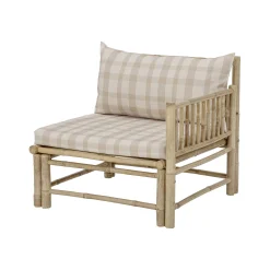 Fauteuil Rembourre Korfu Tissu Beige Bois Naturel / Module Angle Droite - Bambou - Bloomingville