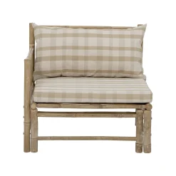 Fauteuil Rembourre Korfu Tissu Beige Bois Naturel / Module Angle Gauche - Bambou - Bloomingville