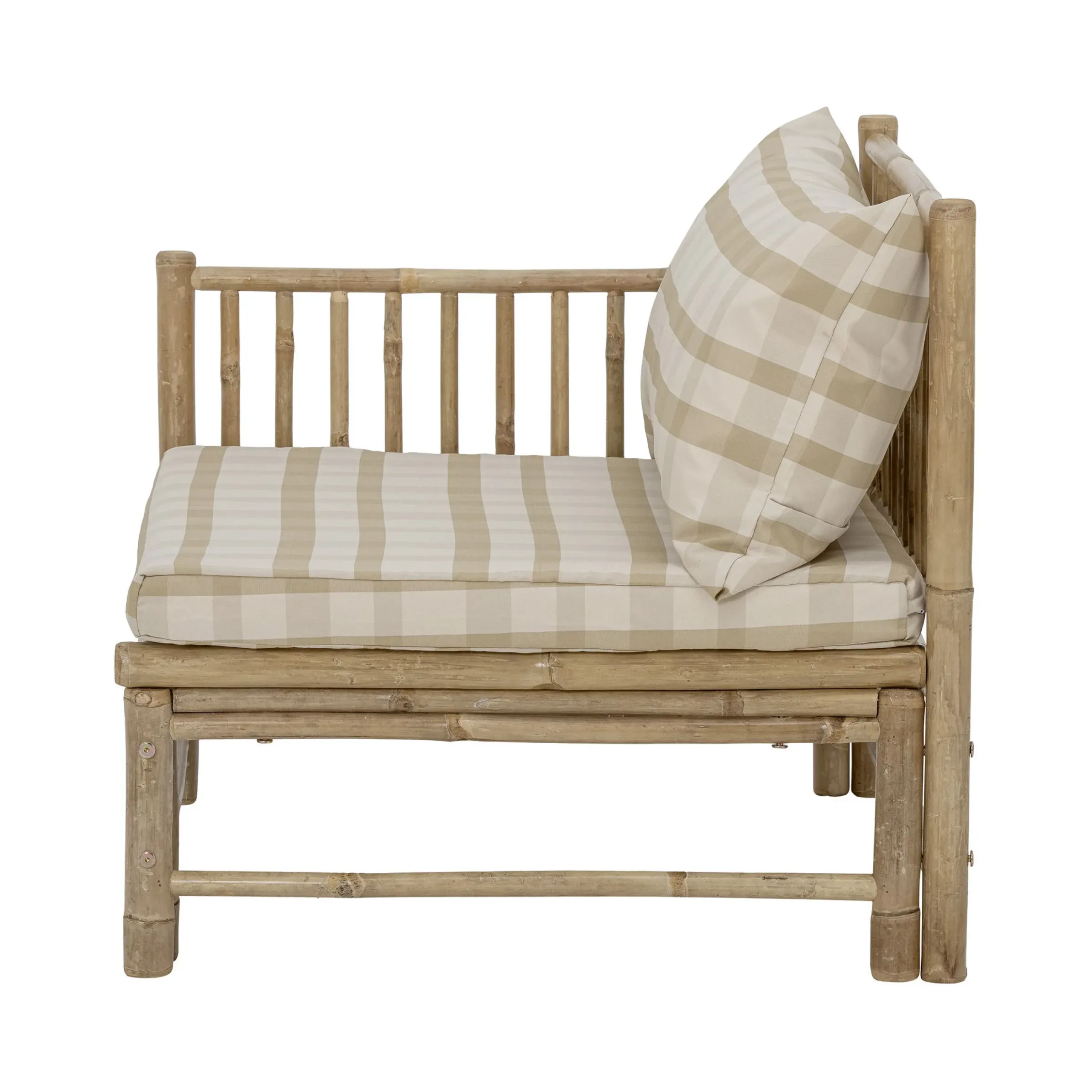 Fauteuil Rembourre Korfu Tissu Beige Bois Naturel / Module Angle Gauche - Bambou - Bloomingville