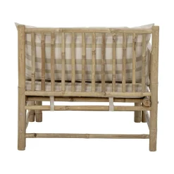 Fauteuil Rembourre Korfu Tissu Beige Bois Naturel / Module Angle Gauche - Bambou - Bloomingville