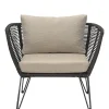 Fauteuil Rembourre Mundo Tissu Noir Beige / Fils Pvc - Bloomingville