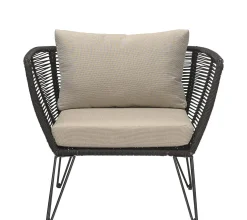 Fauteuil Rembourre Mundo Tissu Noir Beige / Fils Pvc - Bloomingville