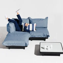 Fauteuil Rembourre Paletti Corner Tissu Bleu - Fatboy