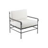 Fauteuil Rembourre Toscana Metal Tissu Blanc Gris Noir - Unopiu